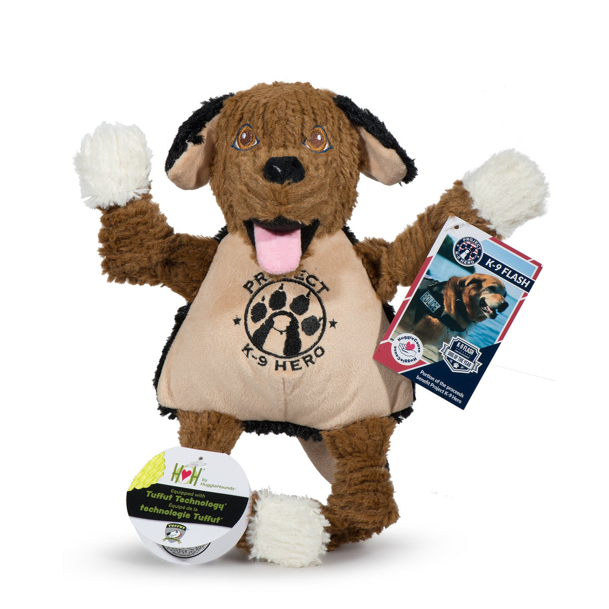 HuggleCause™, Project K-9 Hero, Flash Knottie® Plush Dog Toy, Large