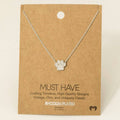 Three Dainty Hearts Necklace: Rhodium Plated